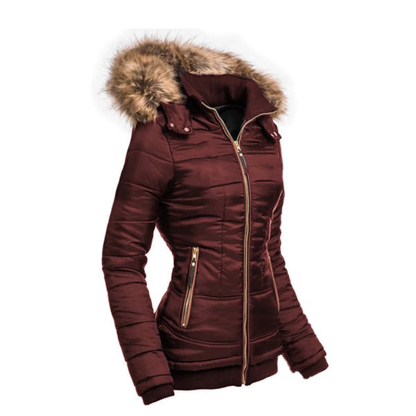 Women's Mid Long Removable Hood Puffer Jacket - Mladengarment