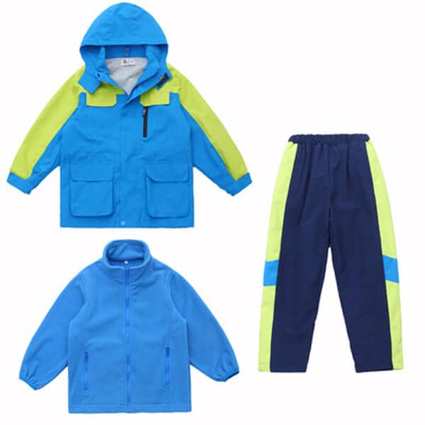 Kid's school uniform winter jacket sets and pant supplier
