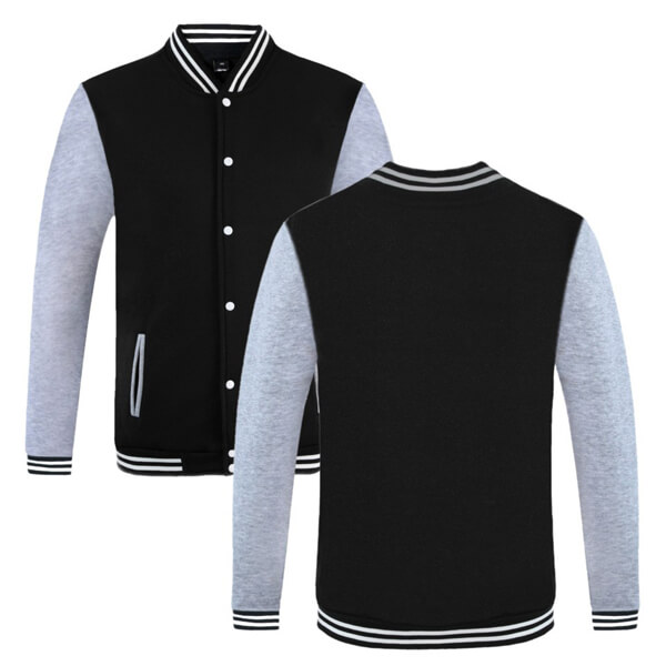 Traditional baseball jacket uniform unisex knitting fabric and stripe rib manufacturer