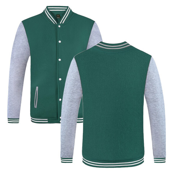 Traditional baseball jacket uniform unisex knitting fabric and stripe rib supplier