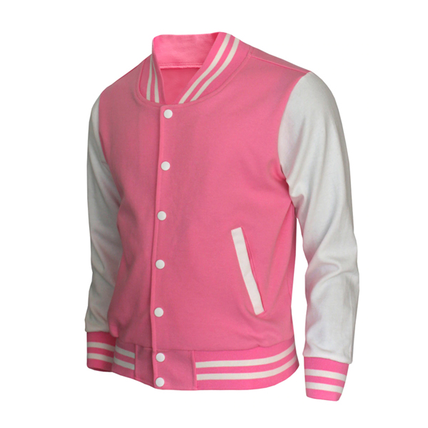 Women's Cotton Breathable Fashion Pink Baseball Jacket - Mladengarment