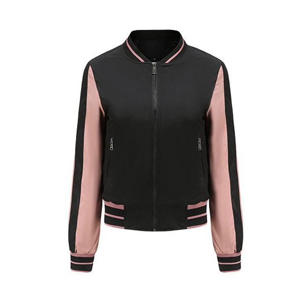 Women's Polyester Breathable Fashion Short Varsity Jacket 01