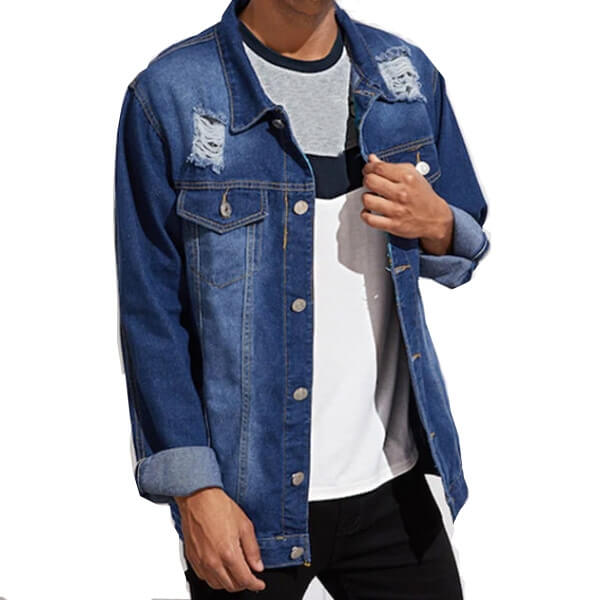 Fashion Style Slim Denim Jacket For Men Blue Denim Jacket - Mladengarment