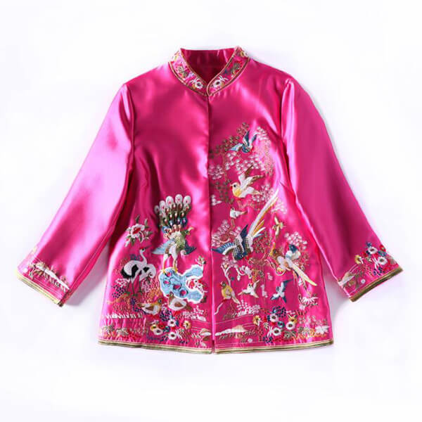 Women's Spring And Autumn Stand Collar Flower And Bird Embroidered Jacket 2